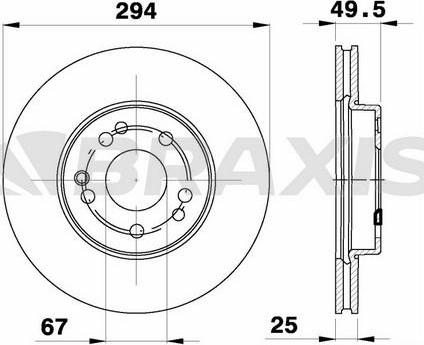 Braxis AE0689 - Гальмівний диск autocars.com.ua