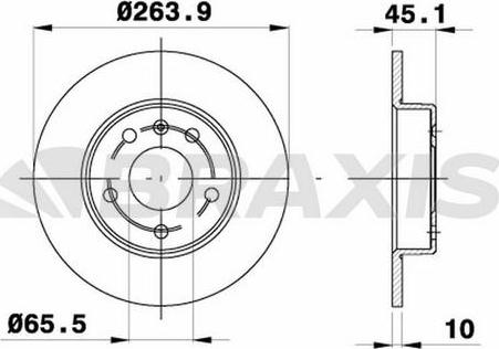 Braxis AE0700 - Гальмівний диск autocars.com.ua