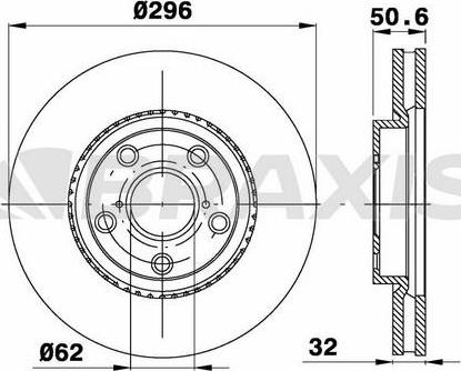 Braxis AE0703 - Гальмівний диск autocars.com.ua