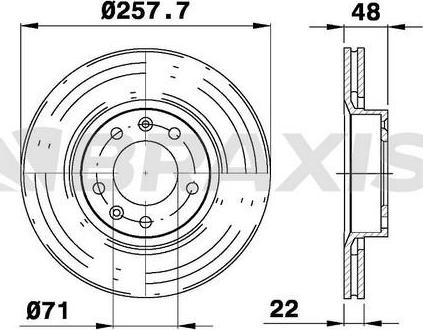 Braxis AE0710 - Гальмівний диск autocars.com.ua