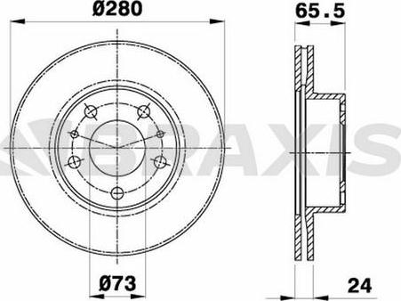 Braxis AE0718 - Гальмівний диск autocars.com.ua