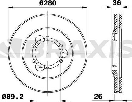 Braxis AE0722 - Гальмівний диск autocars.com.ua