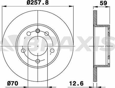 Braxis AE0732 - Гальмівний диск autocars.com.ua