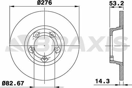 Braxis AE0733 - Гальмівний диск autocars.com.ua