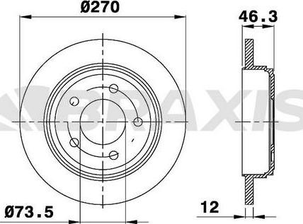 Braxis AE0734 - Гальмівний диск autocars.com.ua