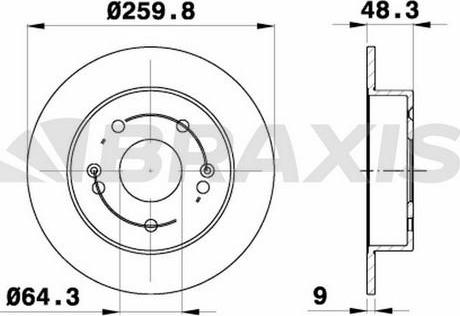 Braxis AE0735 - Гальмівний диск autocars.com.ua