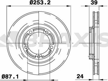 Braxis AE0754 - Гальмівний диск autocars.com.ua