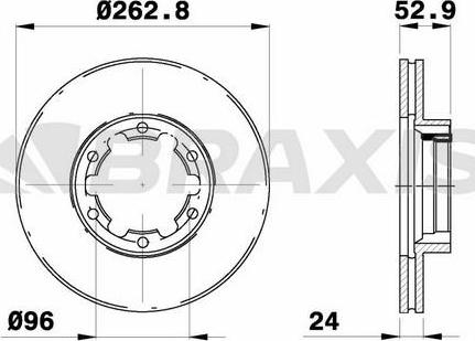 Braxis AE0757 - Гальмівний диск autocars.com.ua