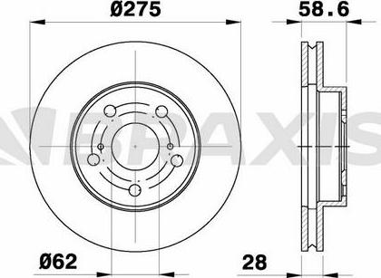 Braxis AE0758 - Тормозной диск autodnr.net