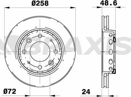 Braxis AE0773 - Гальмівний диск autocars.com.ua