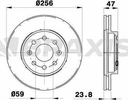 Braxis AE0775 - Гальмівний диск autocars.com.ua