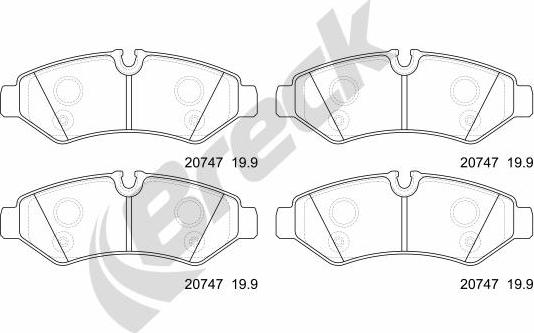 Breck 20747 00 653 00 - Тормозные колодки, дисковые, комплект autodnr.net