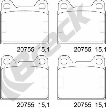 Breck 20755 00 704 00 - Тормозные колодки, дисковые, комплект avtokuzovplus.com.ua