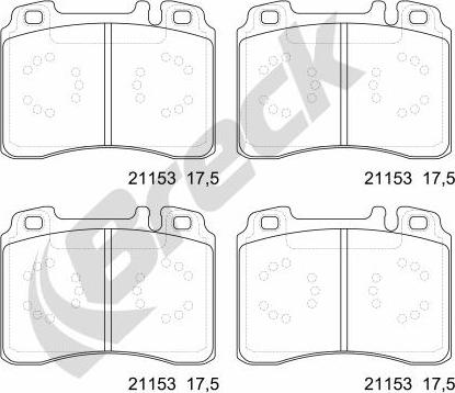 Breck 21153 10 701 20 - Тормозные колодки, дисковые, комплект autodnr.net