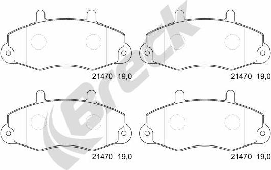 Breck 21470 00 701 00 - Тормозные колодки, дисковые, комплект avtokuzovplus.com.ua