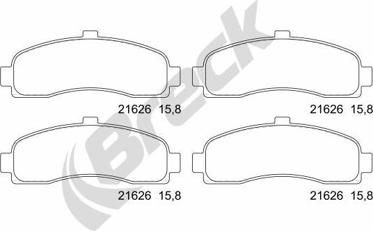 Breck 21626 00 702 00 - Тормозные колодки, дисковые, комплект avtokuzovplus.com.ua