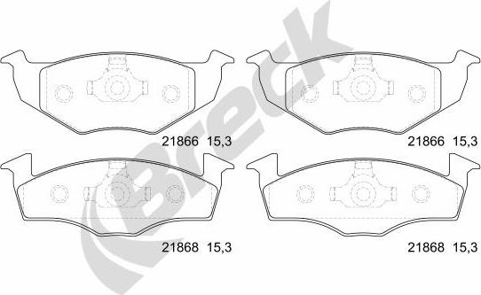 Breck 21866 00 702 00 - Тормозные колодки, дисковые, комплект avtokuzovplus.com.ua