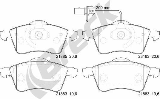 Breck 21885 00 701 10 - Тормозные колодки, дисковые, комплект avtokuzovplus.com.ua