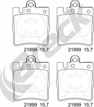 Breck 21899 00 702 20 - Тормозные колодки, дисковые, комплект avtokuzovplus.com.ua