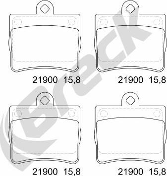 Breck 21900 00 702 00 - Тормозные колодки, дисковые, комплект avtokuzovplus.com.ua