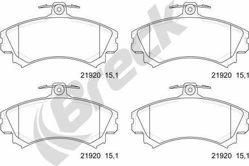 Breck 21920 00 701 10 - Гальмівні колодки, дискові гальма autocars.com.ua