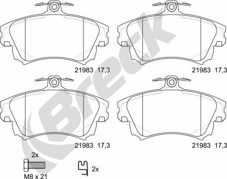 Breck 21983 00 701 10 - Тормозные колодки, дисковые, комплект avtokuzovplus.com.ua