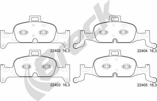 Breck 22402 00 551 00 - Тормозные колодки, дисковые, комплект autodnr.net