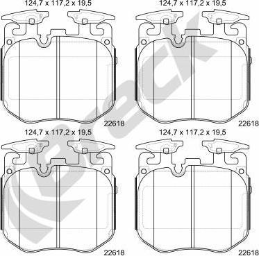 Breck 22618 00 551 00 - Тормозные колодки, дисковые, комплект avtokuzovplus.com.ua