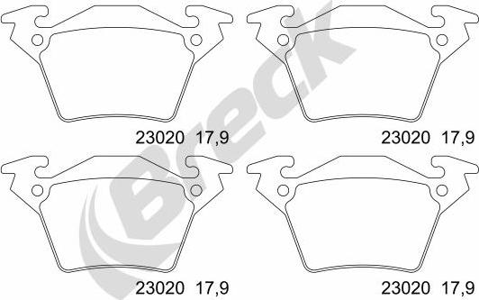 Breck 23020 00 704 00 - Гальмівні колодки, дискові гальма autocars.com.ua