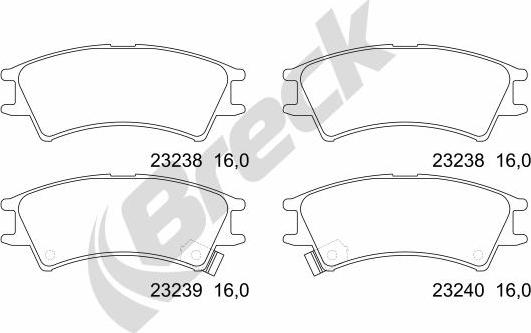 Breck 23238 00 702 10 - Тормозные колодки, дисковые, комплект avtokuzovplus.com.ua