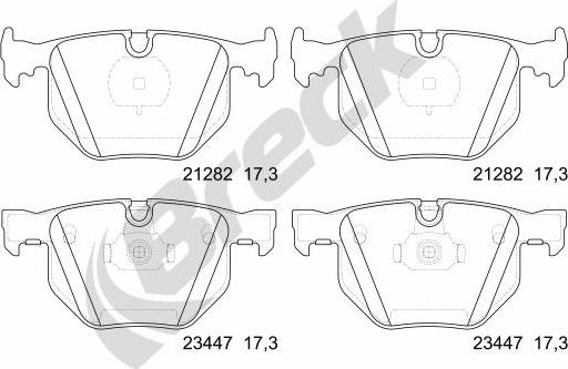 Breck 23447 00 554 00 - Гальмівні колодки, дискові гальма autocars.com.ua