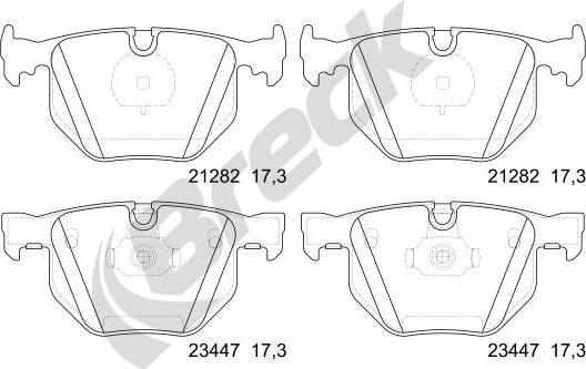 Breck 23447 00 702 00 - Тормозные колодки, дисковые, комплект avtokuzovplus.com.ua