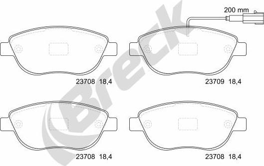 Breck 23708 00 701 10 - Тормозные колодки, дисковые, комплект avtokuzovplus.com.ua