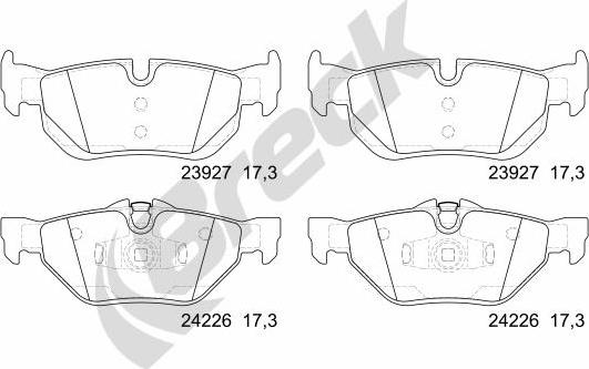 Breck 23927 00 704 00 - Колодки тормозные autocars.com.ua