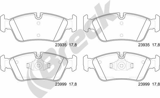 Breck 23935 00 701 00 - Тормозные колодки, дисковые, комплект avtokuzovplus.com.ua