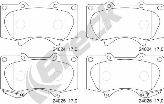 Breck 24024 00 701 10 - Тормозные колодки, дисковые, комплект autodnr.net