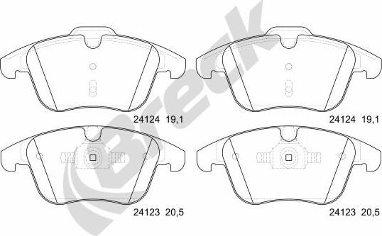 Breck 24123 00 701 00 - Тормозные колодки, дисковые, комплект avtokuzovplus.com.ua