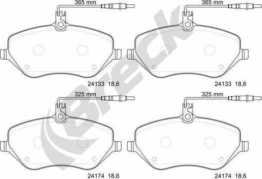 Breck 24133 00 701 10 - Тормозные колодки, дисковые, комплект avtokuzovplus.com.ua