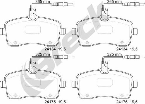 Breck 24134 00 701 10 - Тормозные колодки, дисковые, комплект avtokuzovplus.com.ua