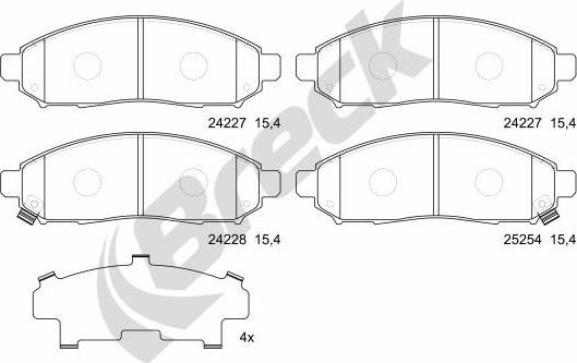 Breck 24227 00 651 00 - Тормозные колодки, дисковые, комплект avtokuzovplus.com.ua