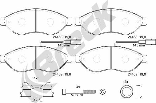 Breck 24469 00 703 10 - Тормозные колодки, дисковые, комплект avtokuzovplus.com.ua