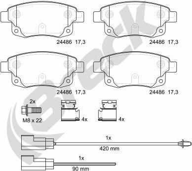 Breck 24486 00 702 10 - Тормозные колодки, дисковые, комплект avtokuzovplus.com.ua