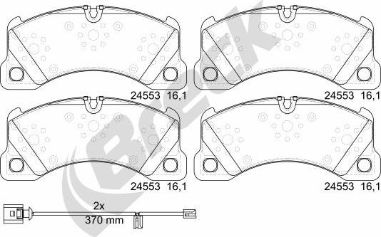 Breck 24553 00 553 00 - Гальмівні колодки, дискові гальма autocars.com.ua