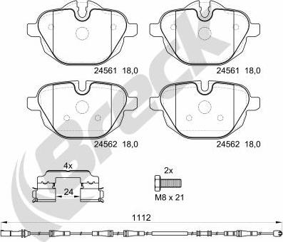 Breck 24561 00 552 20 - Тормозные колодки, дисковые, комплект avtokuzovplus.com.ua