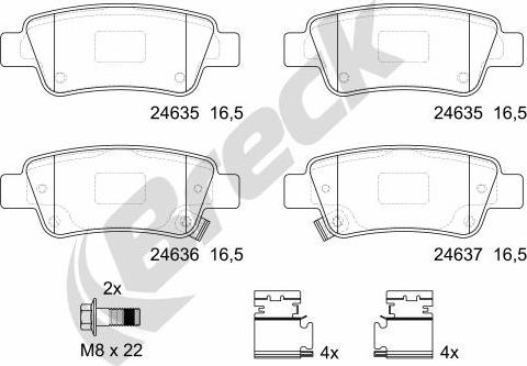 Breck 24635 00 704 00 - Тормозные колодки, дисковые, комплект autodnr.net