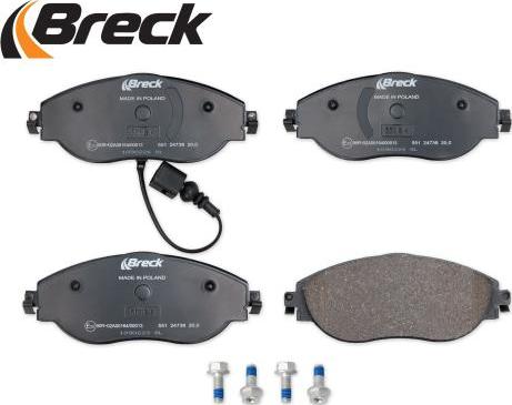 Breck 24738 00 551 10 - Тормозные колодки, дисковые, комплект avtokuzovplus.com.ua