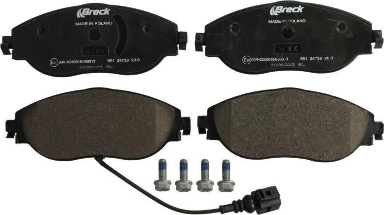 Breck 24738 00 551 10 - Гальмівні колодки, дискові гальма autocars.com.ua