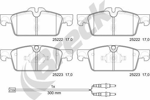 Breck 25222 00 701 00 - Тормозные колодки, дисковые, комплект avtokuzovplus.com.ua