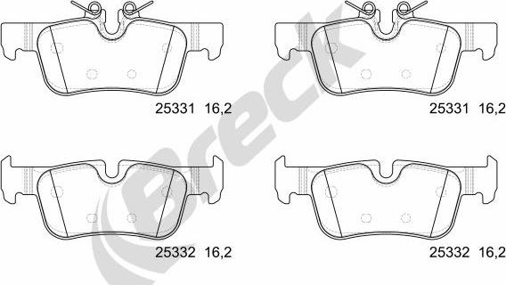 Breck 25331 00 651 00 - Тормозные колодки, дисковые, комплект avtokuzovplus.com.ua