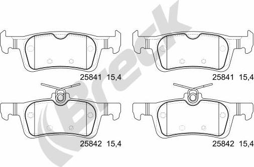 Breck 25841 00 704 00 - Тормозные колодки, дисковые, комплект autodnr.net